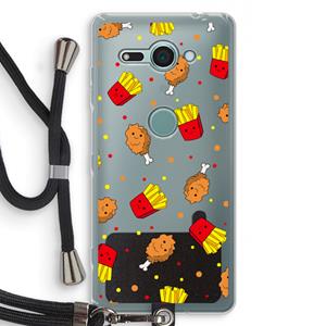 CaseCompany Chicken 'n Fries: Sony Xperia XZ2 Compact Transparant Hoesje met koord