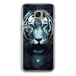 CaseCompany Darkness Tiger: Samsung Galaxy S7 Edge Transparant Hoesje