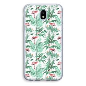 CaseCompany Flamingo bladeren: Samsung Galaxy J5 (2017) Transparant Hoesje