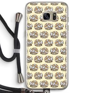 CaseCompany Slapende poes: Samsung Galaxy S7 Edge Transparant Hoesje met koord