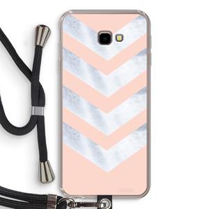 CaseCompany Marmeren pijlen: Samsung Galaxy J4 Plus Transparant Hoesje met koord
