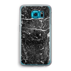 CaseCompany Zwart marmer: Samsung Galaxy S6 Transparant Hoesje