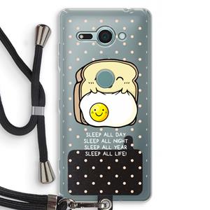 CaseCompany Sleep All Day: Sony Xperia XZ2 Compact Transparant Hoesje met koord
