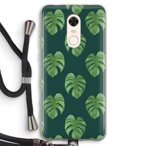 CaseCompany Monstera leaves: Xiaomi Redmi 5 Transparant Hoesje met koord