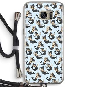 CaseCompany Zeemeermin: Samsung Galaxy S7 Edge Transparant Hoesje met koord