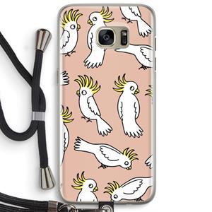 CaseCompany Papegaai: Samsung Galaxy S7 Edge Transparant Hoesje met koord