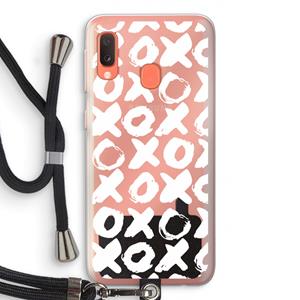 CaseCompany XOXO: Samsung Galaxy A20e Transparant Hoesje met koord