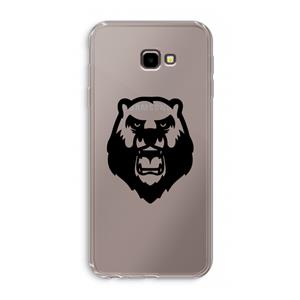 CaseCompany Angry Bear (black): Samsung Galaxy J4 Plus Transparant Hoesje