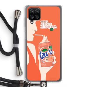 CaseCompany Peach please!: Samsung Galaxy A12 Transparant Hoesje met koord