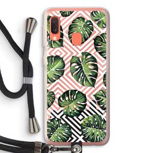 CaseCompany Geometrische jungle: Samsung Galaxy A20e Transparant Hoesje met koord