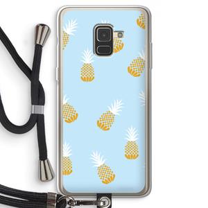 CaseCompany Ananasjes: Samsung Galaxy A8 (2018) Transparant Hoesje met koord