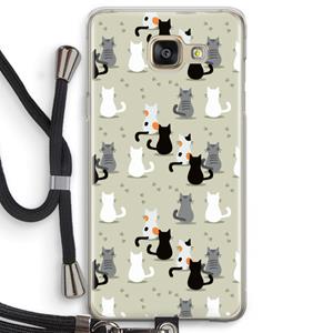 CaseCompany Katten: Samsung Galaxy A5 (2016) Transparant Hoesje met koord