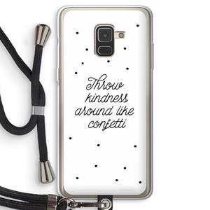 CaseCompany Confetti: Samsung Galaxy A8 (2018) Transparant Hoesje met koord