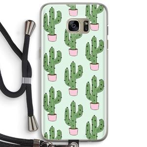CaseCompany Cactus Lover: Samsung Galaxy S7 Edge Transparant Hoesje met koord
