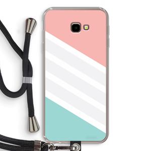 CaseCompany Strepen pastel: Samsung Galaxy J4 Plus Transparant Hoesje met koord