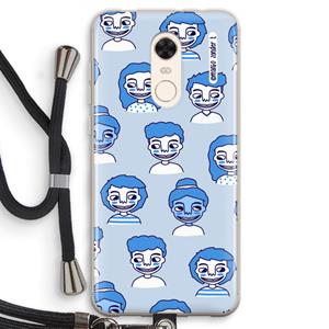CaseCompany Gezichtjes: Xiaomi Redmi 5 Transparant Hoesje met koord