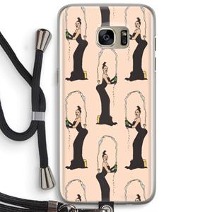 CaseCompany Pop Some Kim: Samsung Galaxy S7 Edge Transparant Hoesje met koord