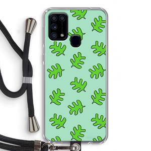 CaseCompany Groene blaadjes: Samsung Galaxy M31 Transparant Hoesje met koord