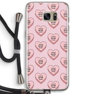 CaseCompany Chicks before dicks: Samsung Galaxy S7 Edge Transparant Hoesje met koord