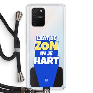 CaseCompany Laat de zon in je hart: Samsung Galaxy S10 Lite Transparant Hoesje met koord