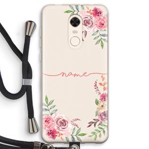 CaseCompany Rozen: Xiaomi Redmi 5 Transparant Hoesje met koord