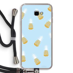 CaseCompany Ananasjes: Samsung Galaxy J4 Plus Transparant Hoesje met koord