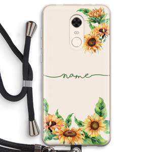 CaseCompany Zonnebloemen: Xiaomi Redmi 5 Transparant Hoesje met koord