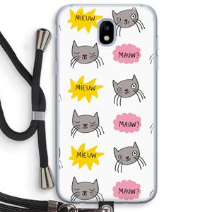 CaseCompany Meow: Samsung Galaxy J5 (2017) Transparant Hoesje met koord