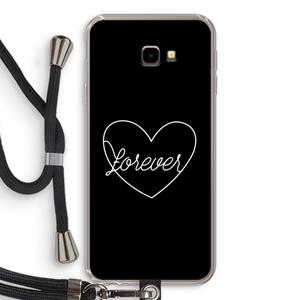 CaseCompany Forever heart black: Samsung Galaxy J4 Plus Transparant Hoesje met koord