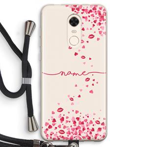 CaseCompany Hartjes en kusjes: Xiaomi Redmi 5 Transparant Hoesje met koord