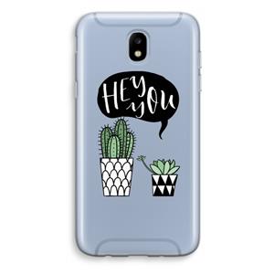 CaseCompany Hey you cactus: Samsung Galaxy J5 (2017) Transparant Hoesje
