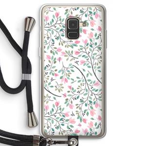 CaseCompany Sierlijke bloemen: Samsung Galaxy A8 (2018) Transparant Hoesje met koord