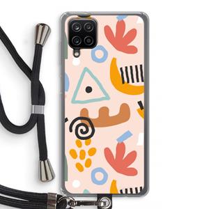 CaseCompany Abstract: Samsung Galaxy A12 Transparant Hoesje met koord