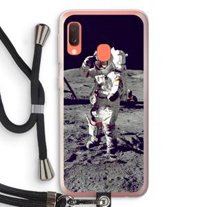 CaseCompany Spaceman: Samsung Galaxy A20e Transparant Hoesje met koord