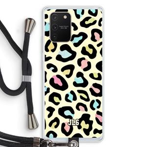 CaseCompany Leopard pattern: Samsung Galaxy S10 Lite Transparant Hoesje met koord