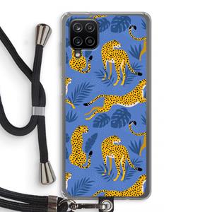 CaseCompany Luipaard: Samsung Galaxy A12 Transparant Hoesje met koord