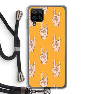 CaseCompany Rock: Samsung Galaxy A12 Transparant Hoesje met koord