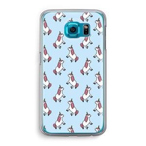 CaseCompany Eenhoorns overal: Samsung Galaxy S6 Transparant Hoesje