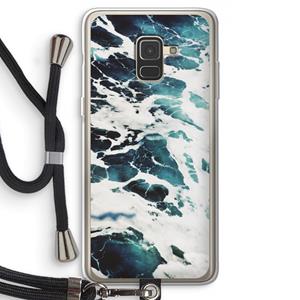 CaseCompany Golven: Samsung Galaxy A8 (2018) Transparant Hoesje met koord