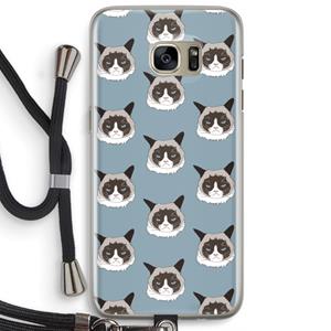 CaseCompany It's a Purrr Case: Samsung Galaxy S7 Edge Transparant Hoesje met koord