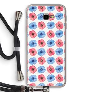 CaseCompany Klaproosjes: Samsung Galaxy J4 Plus Transparant Hoesje met koord