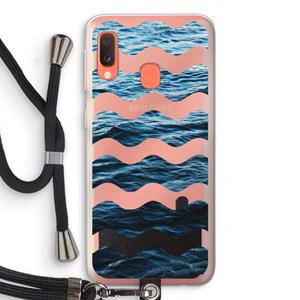 CaseCompany Oceaan: Samsung Galaxy A20e Transparant Hoesje met koord