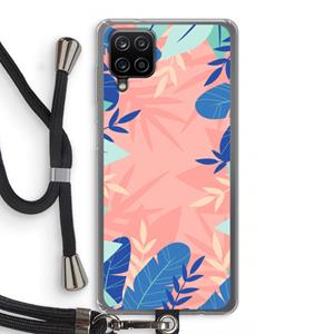 CaseCompany Tropisch: Samsung Galaxy A12 Transparant Hoesje met koord