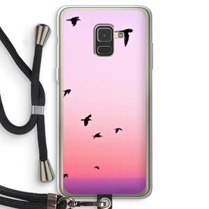 CaseCompany Fly away: Samsung Galaxy A8 (2018) Transparant Hoesje met koord