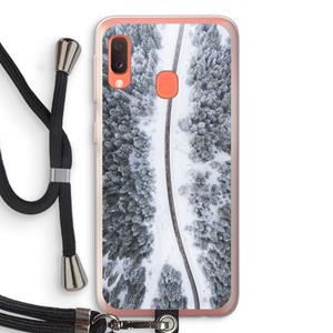 CaseCompany Snøfall: Samsung Galaxy A20e Transparant Hoesje met koord