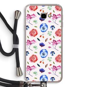CaseCompany Bloemetjes: Samsung Galaxy J4 Plus Transparant Hoesje met koord