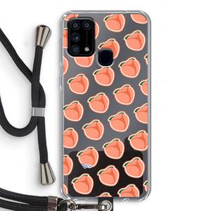 CaseCompany Just peachy: Samsung Galaxy M31 Transparant Hoesje met koord
