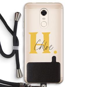 CaseCompany Amber Script: Xiaomi Redmi 5 Transparant Hoesje met koord