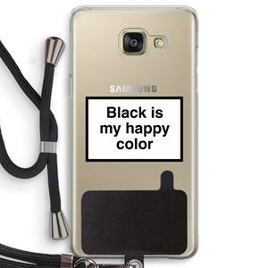 CaseCompany Black is my happy color: Samsung Galaxy A5 (2016) Transparant Hoesje met koord