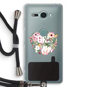 CaseCompany GRL PWR Flower: Sony Xperia XZ2 Compact Transparant Hoesje met koord
